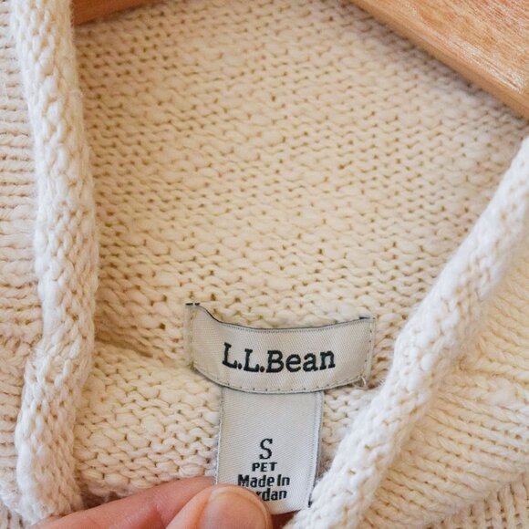 LL Bean white knit mock neck sweater - Picture 3 of 4